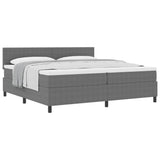 Letto a molle con testiera Grigio chiaro e bianco 200 x 200 cm