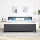 Letto a molle con testiera Grigio Scuro e Bianco 200 x 200 cm