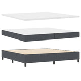 Letto a molle con testiera Grigio Scuro e Bianco 200 x 200 cm