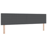 Letto a molle con testiera Grigio Scuro e Bianco 200 x 200 cm