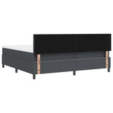 Letto a molle con testiera Grigio Scuro e Bianco 200 x 200 cm