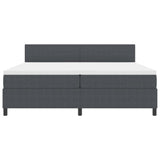 Letto a molle con testiera Grigio Scuro e Bianco 200 x 200 cm