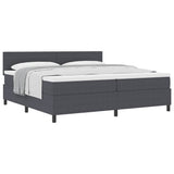 Letto a molle con testiera Grigio Scuro e Bianco 200 x 200 cm