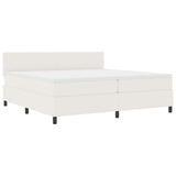 Letto a molle Crema e Bianco 200 x 200 cm Tessuto in Cords