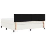 Letto a molle Crema e Bianco 200 x 200 cm Tessuto in Cords