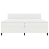 Letto a molle Crema e Bianco 200 x 200 cm Tessuto in Cords