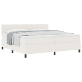 Letto a molle Crema e Bianco 200 x 200 cm Tessuto in Cords