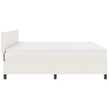 Letto a molle Crema e Bianco 200 x 200 cm Tessuto in Cords