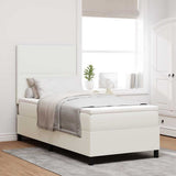 Letto a molle Crema e Bianco 80 x 200 cm Tessuto in Cords