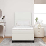 Letto a molle Crema e Bianco 80 x 200 cm Tessuto in Cords