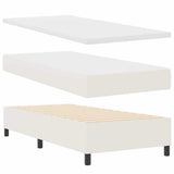 Letto a molle Crema e Bianco 80 x 200 cm Tessuto in Cords