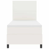 Letto a molle Crema e Bianco 80 x 200 cm Tessuto in Cords