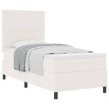 Letto a molle Crema e Bianco 80 x 200 cm Tessuto in Cords