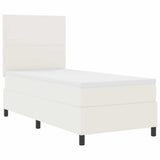 Letto a molle Crema e Bianco 90 x 190 cm Tessuto in Cords