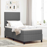 Letto a molle con testiera Grigio chiaro e bianco 90 x 200 cm