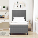Letto a molle con testiera Grigio chiaro e bianco 90 x 200 cm