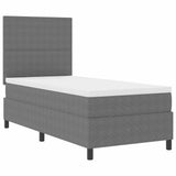 Letto a molle con testiera Grigio chiaro e bianco 90 x 200 cm