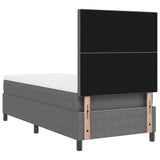 Letto a molle con testiera Grigio chiaro e bianco 90 x 200 cm