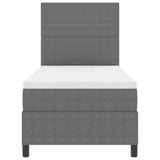 Letto a molle con testiera Grigio chiaro e bianco 90 x 200 cm