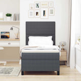 Letto a molle con testiera Grigio Scuro e Bianco 90 x 200 cm