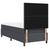 Letto a molle con testiera Grigio Scuro e Bianco 90 x 200 cm