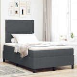 Letto a molle con testiera Grigio Scuro e Bianco 120 x 190 cm