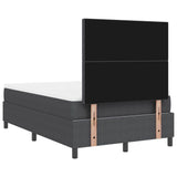 Letto a molle con testiera Grigio Scuro e Bianco 120 x 190 cm