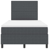 Letto a molle con testiera Grigio Scuro e Bianco 120 x 190 cm