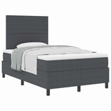 Letto a molle con testiera Grigio Scuro e Bianco 120 x 190 cm