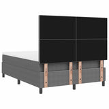 Letto a molle con testiera Grigio chiaro e bianco 140 x 190 cm