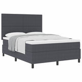 Letto a molle con testiera Grigio Scuro e Bianco 160 x 200 cm
