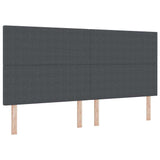 Letto a molle con testiera Grigio Scuro e Bianco 200 x 200 cm