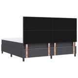 Letto a molle con testiera Grigio Scuro e Bianco 200 x 200 cm