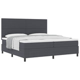Letto a molle con testiera Grigio Scuro e Bianco 200 x 200 cm