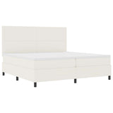 Letto a molle Crema e Bianco 200 x 200 cm Tessuto in Cords