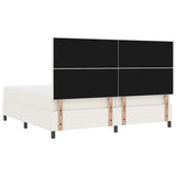 Letto a molle Crema e Bianco 200 x 200 cm Tessuto in Cords