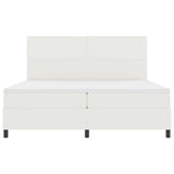 Letto a molle Crema e Bianco 200 x 200 cm Tessuto in Cords