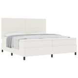 Letto a molle Crema e Bianco 200 x 200 cm Tessuto in Cords