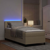 Letto a Sorgente LED Grigio chiaro e bianco 80 x 200 cm