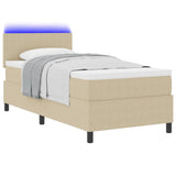 Letto a Sorgente LED Grigio chiaro e bianco 80 x 200 cm