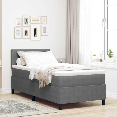 Letto a molle Grigio chiaro e bianco 193 x 90 x 88 cm