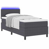 Letto a Sorgente LED Grigio Scuro e Bianco 90 x 200 cm