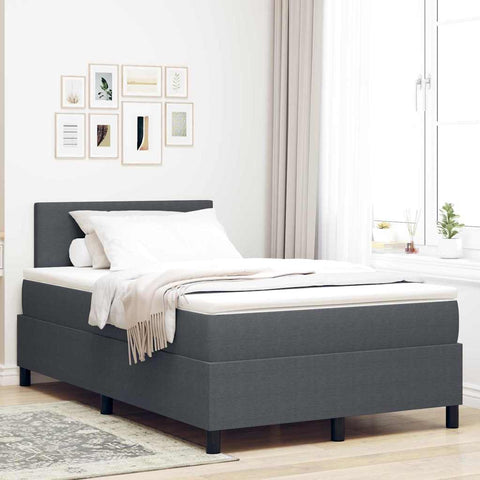 Letto a molle Grigio Scuro e Bianco 203 x 120 x 88 cm