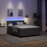 Letto a Sorgente LED Grigio chiaro e bianco 140 x 190 cm