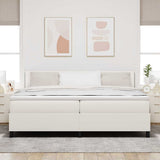 Letto a Sorgente LED con testiera Crema e Bianco 200 x 200 cm