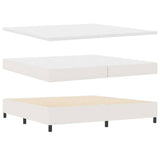 Letto a Sorgente LED con testiera Crema e Bianco 200 x 200 cm
