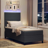 Letto a Sorgente LED Grigio Scuro e Bianco 90 x 200 cm