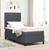 Letto a Sorgente LED Grigio Scuro e Bianco 90 x 200 cm