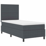 Letto a Sorgente LED Grigio Scuro e Bianco 90 x 200 cm