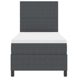 Letto a Sorgente LED Grigio Scuro e Bianco 90 x 200 cm